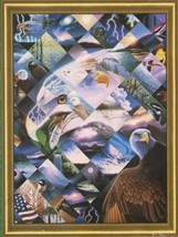Leapyear Daniel Renn Pierce Eagle Collage 1000 pc Used Jigsaw Puzzle Abstract Ar - £3.91 GBP