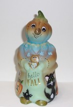 Fenton Glass Jadeite Hello Fall Halloween Pumpkinhead Figurine Ltd Ed #20/28 - £208.70 GBP