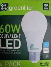 Greenlite A19 LED 4 Pack 9w/60w 800 Lumens 3000K Bright White - $180.08 MXN
