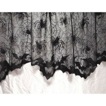 Halloween Bat Lace Mesh Fabric DIY Curtain Cape Dress Table Cloth Prob Upholster - £13.69 GBP