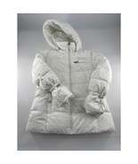 DKNY Snow Jacket Youth Kids Junior Medium White Puffer Coat Full Zip Y2K... - $34.36