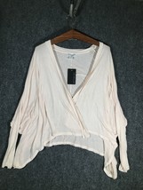 Cotton On Shirt Cover Top Lightweight Stretch Size M Womens Cream/Off White Cute - £6.50 GBP