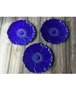 Set of 3 Grasslands Road Appetizer/Desert Plates Embossed w/Blue Flowers... - £29.05 GBP
