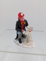 LEMAX Fireman, the Dalmation &amp; Hero Dog Christmas Village Figure 2.5 inch Mini  - £8.22 GBP