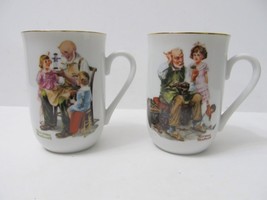 2 Norman Rockwell Museum Coffee Mugs Cups Toymaker Cobbler Ceramic - $15.10