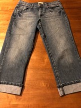 Earl Jeans Women&#39;s Jeans Crop Cuffed Flap Pocket Stretch Slim Size 8 - $28.71