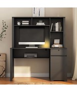 Wood Computer Desk w/Hutch, Bookshelf, Drawers, USB/AC Ports - Home Office - $5,219.50 MXN