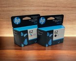 HP 62 Black &amp; HP 62 Tri-Color Ink Cartridges HP ENVY 5540  OEM Genuine E... - $32.33