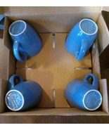  Corelle Corning Cornflower Blue Coffee Cups Mugs Set Of 4 Vintage New - $18.66