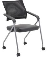 Boss Mesh and Caressoftplus Folding Chair in Black Finish B1806P-BK-2 - $283.22