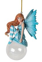 Blue Delphine Bubble Rider Fairy Hanging Ornament Amy Brown Holiday Coll... - $602.14 MXN