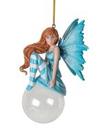 Blue Delphine Bubble Rider Fairy Hanging Ornament Amy Brown Holiday Coll... - $600.34 MXN
