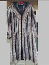 Genuine Silver Faux Extra - Long coat with a collar hand made - £512.53 GBP