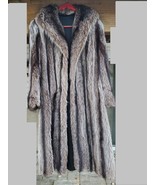 Genuine Silver Faux Extra - Long coat with a collar hand made - $643.50