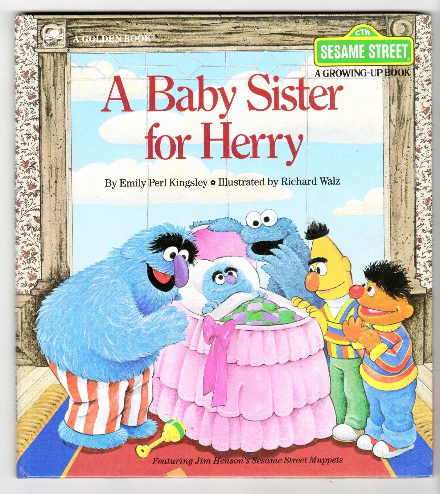 Primary image for VINTAGE 1984 Sesame Street A Baby Sister for Herry Hardcover Book