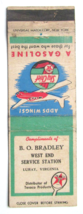 B.O. Bradley West End Service Station - Luray, Virginia Matchbook Cover Texaco - £1.39 GBP