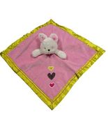 Just One You by Carter's White Bunny Lovey Blanket Pink Heart Satin Brow... - $45.53