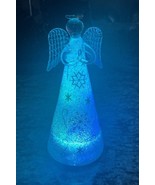 8&quot; Lenox Glass Color Changing Lighted Lit Figurine Merry and Magical Ang... - $27.96