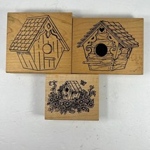 Vtg PSX Large Birdhouse 3 Rubber Stamps Parked On Rubber Northwoods Retired - £23.89 GBP