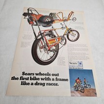 Sears Bike Frame Like Drag Racer butterfly handlebars banana Vtg Print Ad 1969 - $10.98