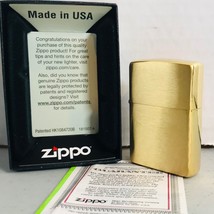 Zippo 204B Brush Finish Solid Brass Original Box - Full Size - Manufactu... - $19.75