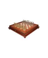Italfama  Arabesque Staunton Set +  Elm Briar Wood Chessboard with Drawer - $674.00