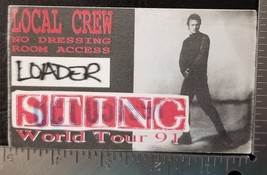 STING / THE POLICE - VINTAGE ORIGINAL 11/05/91 CONCERT CLOTH TOUR BACKST... - £7.50 GBP