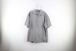 Vtg 90s Gap Mens Large Faded Flannel Baggy Fit Collared Button Down Polo Shirt - £35.05 GBP