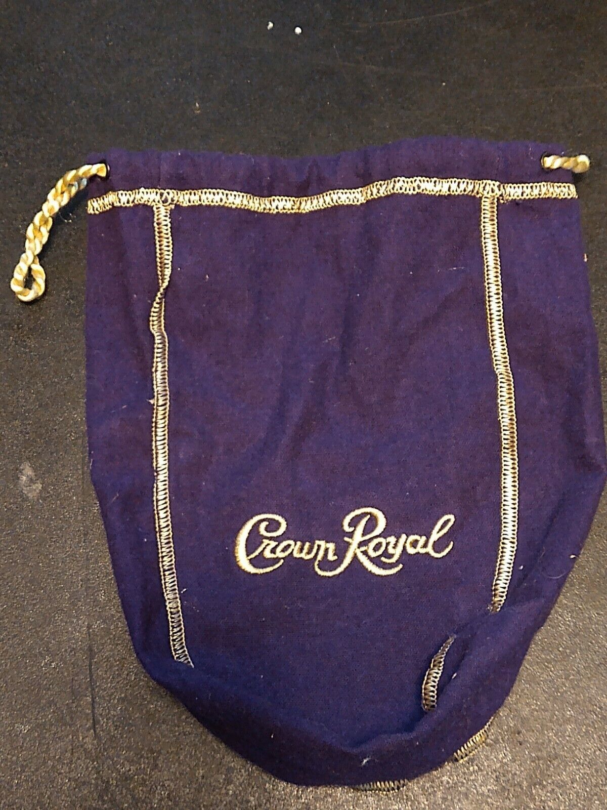 Primary image for Crown Royal Pouch 9" Purple Gold Drawstring Bag Collectable