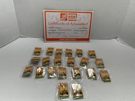 The Home Depot Kids Workshops Pins &amp; Certificate Lot 21 Each Riding Lawn Mower - £6.67 GBP