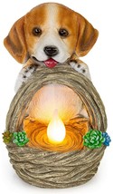 Solar Powered Garden Light LED Puppy Dog with Basket (a) - £118.67 GBP