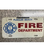 FLAGLER BEACH FL Fire Department License Plate Florida - Vintage Original - €43,38 EUR