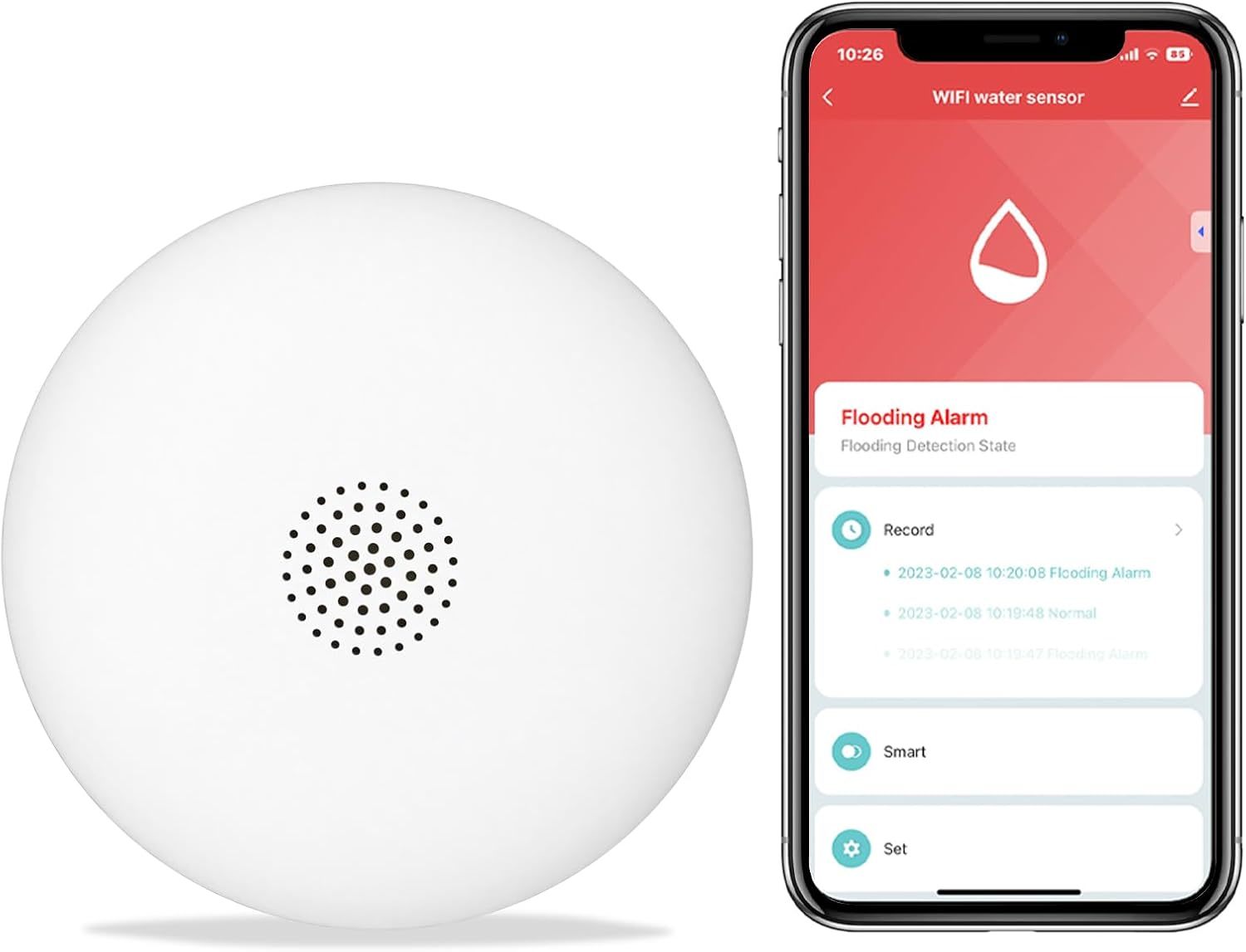 Heiman Wifi Water Leak Detector, Smart Water Sensor Alarm, 75 Db Water, ... - $37.99