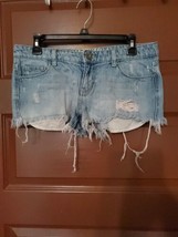 MOSSIMO WHITE WASH DENIM JEAN HIGH RISE SHORTS VERY DISTRESSED SZ 12/31 ... - £7.76 GBP