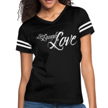 Womens Graphic Vintage Sport T-shirt - Live Laugh Love Illustration - $29.00