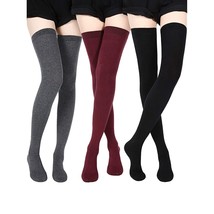 3 Pairs Extra Long Socks Thigh High Socks Extra Long Boot Stockings For Girls Wo - £25.57 GBP