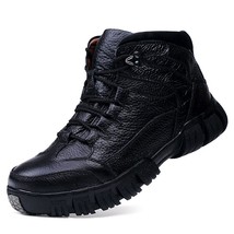 Men&#39;s Ankle Boots Winter Genuine Leather Snow Boots for Men Warm &amp;Plush Fashion  - £63.30 GBP