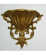 HOMCO Wall Planter Ornate Gold Plastic Pocket Vintage Dart Ind Rococo - £15.13 GBP