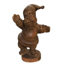 Wooden Santa Claus Hand Carved Statue Vtg Papier Mache Mold 14&quot; Christmas B6 - £186.84 GBP