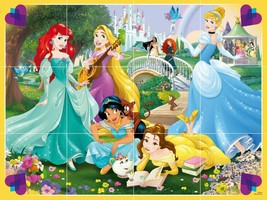 Disney Princess Cinderella Ariel Castles Ceramic Tile Mural Backsplash Medallion - £70.10 GBP+