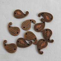Lot of 10 Copper Toned Paisley Charms for Jewelry Making Scrapbook Embellishment - £4.65 GBP