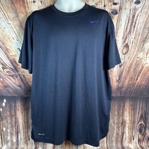 Nike Dri Fit Mens Size X Large Blue Stripe Short Sleeve Athleisure Casua... - $14.24