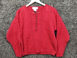Vintage American Royal by Gloria Vanderbilt Sweater Women Large Red Heavy Knit - £21.76 GBP