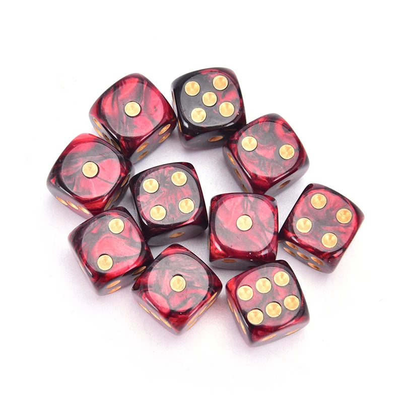 10pcs/set Round Corner Dice 6 Sided 16mm Dice Playing Table Bar Game Cubes KTV E - £83.25 GBP