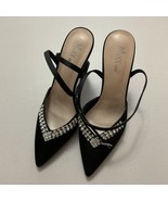 Mixx Shuz Carson Black Strappy Embellished  Pointy Elegant High Heel Size 9 - $25.98 CAD