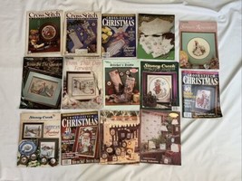 17 Cross Stitch Magazine And Pattern Chart Lot Xmas Stockings &amp; More - $49.49