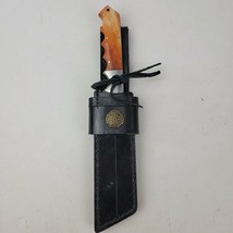 Custom Handmade Damascus Knife Chopper With Leather Sheath - £521.75 GBP