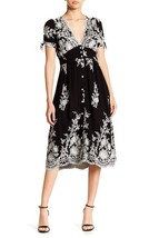 Superfoxx Embroidered Button Front Midi Dress Size M - £27.54 GBP