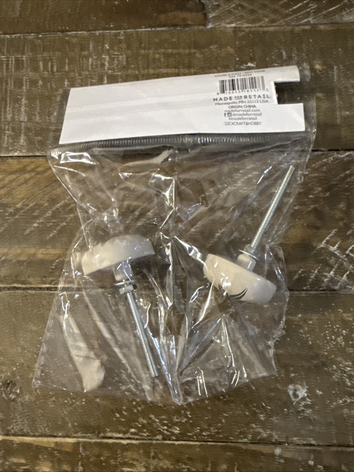 1.25" diameter, does include hardware; rod is 1 5/8" length Back/White Knobs 2pc Item image 5