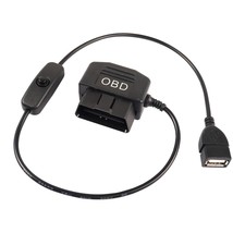 Obd To Usb Power Cable Adapter 16Pin Obd2 Male To 5V 2A Usb Female Connector 12V - £15.17 GBP